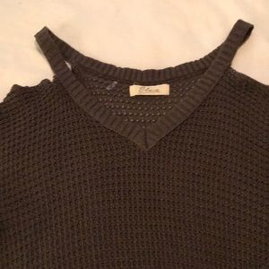 Elan- Cold Shoulder knit sweater